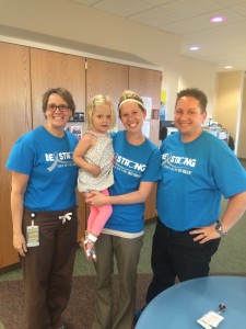 Emma with some of her favorite nurses.  Thanks for supporting #EmmaStrong