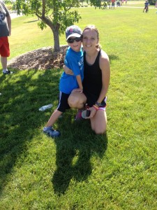Aiden was a trooper.  He run 3.1 miles on Saturday and 1 mile on Sunday, all for his baby sister.  By the way he told me "I'm Tired"